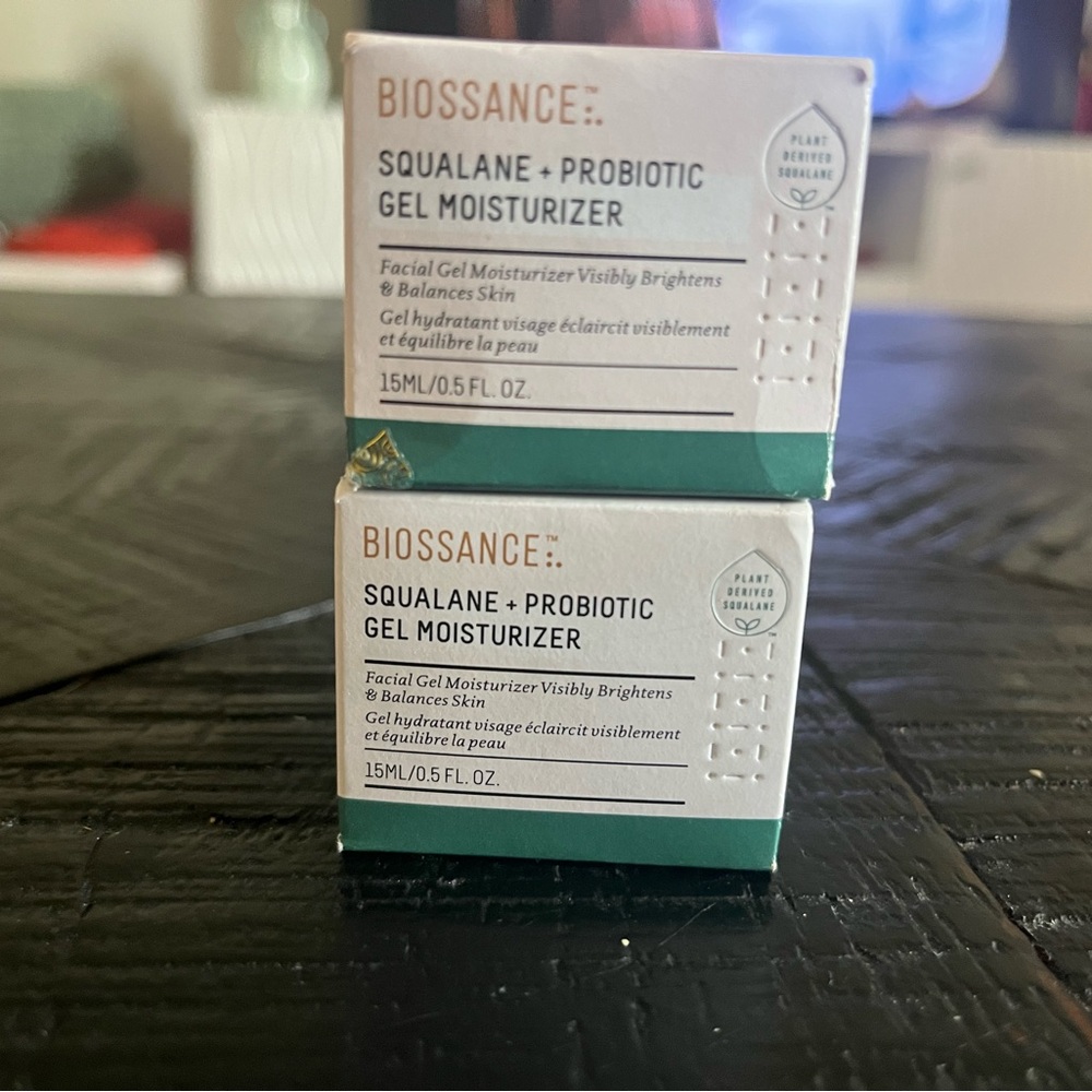 2 X Biossance Squalane + Probiotic Gel Moisturizer 15ml/0.5 Fl Oz EACH . TWO NIB